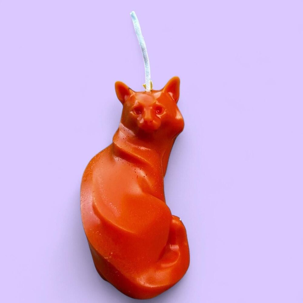Handmade Cat candle/ Orange Tabby Cat Candle